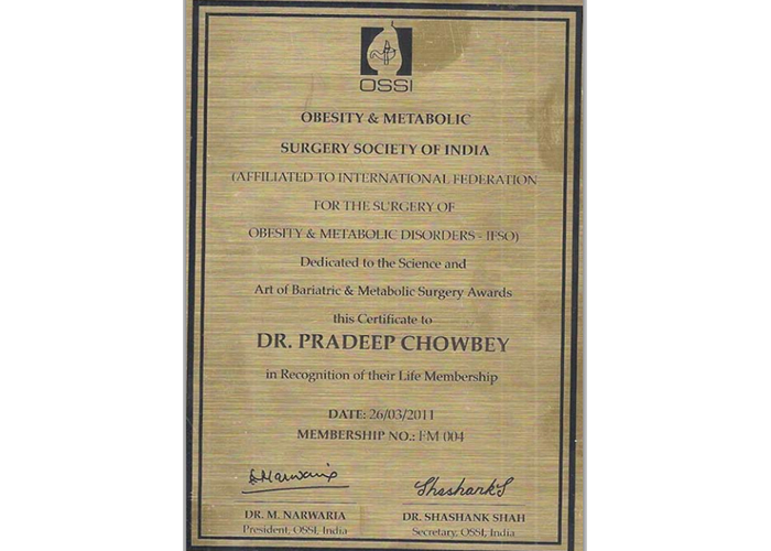 Past President Of Obesity & Metabolic Surgery Society Of India (OSSI)