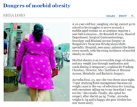 Business Line – Dangers of morbid obesity