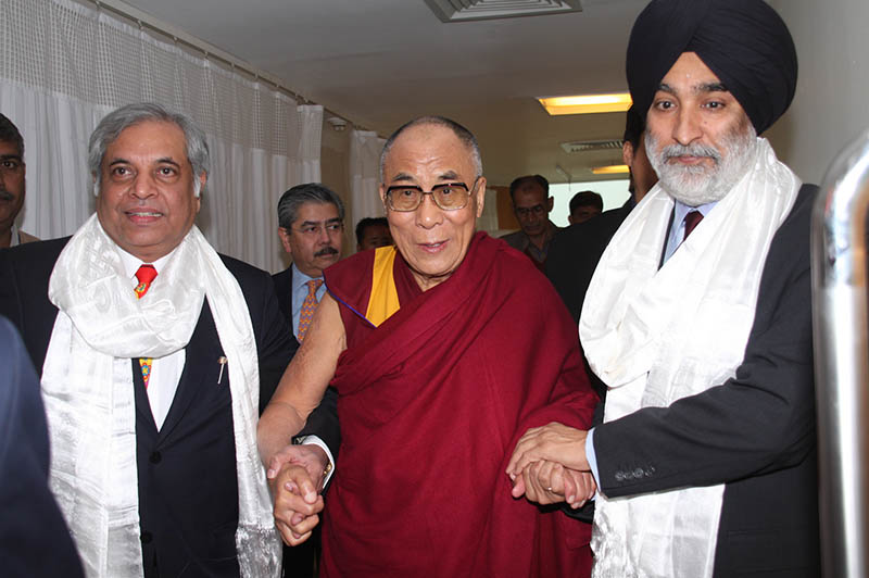 Dr. Chowbey and Mr. Analjit Singh with His Holiness The Dalai Lama