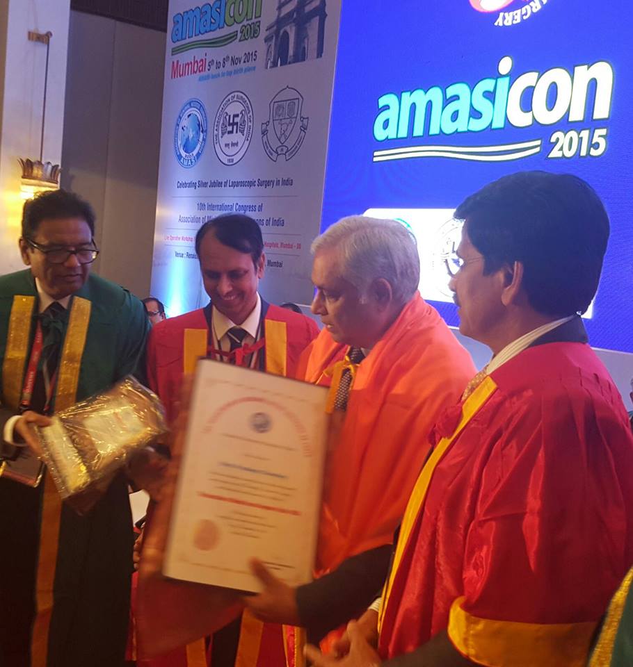 Honorary Membership of Association of Minimal Access Surgeons of India at Amasicon 2015 Mumbai