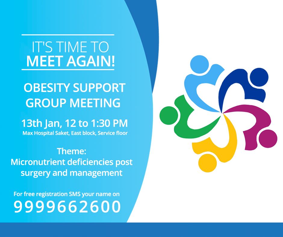 Come and join the next Obesity support group meeting on 13th Jan!